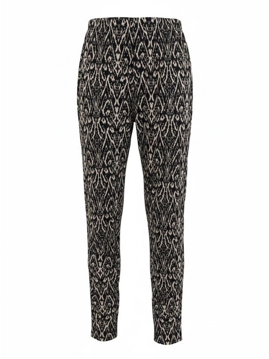 Travelers by Chico's Pants - Elastic-Waist Skinny Pants in Black & Cream Ikat Print